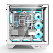 Darkflash DY470 StormGlass™ – ATX Gaming PC Case with Dual 360mm Water Cooling Support & 4 Pre-Installed ARGB Fans