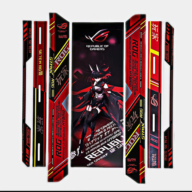 MODSkin™ Anime Frame Stickers – Custom DIY Vinyl Decals for ASUS ROG Helios GX601 Gaming Case