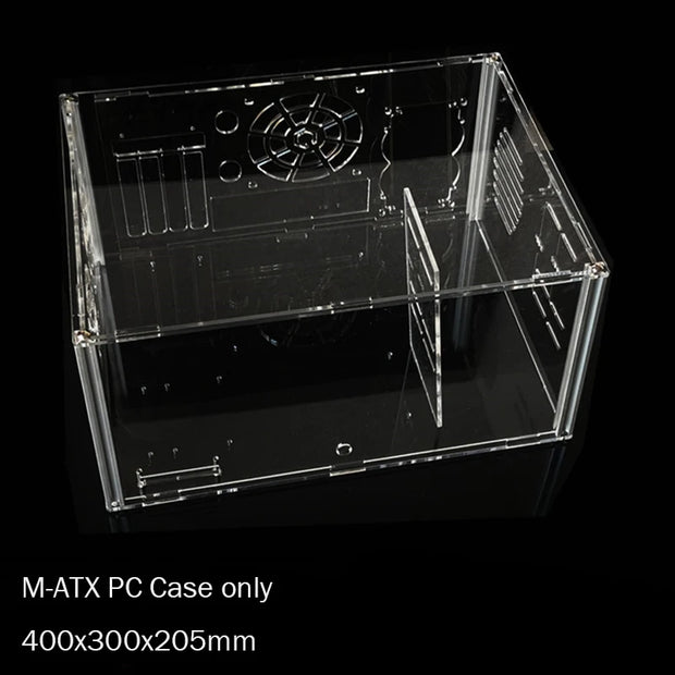 GamerX ClearFrame™ – Transparent Acrylic ATX/M-ATX Gaming PC Case for DIY Builds & Modders