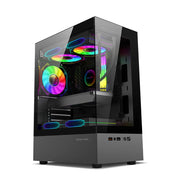 Power Train Illusionary Realm™ – M-ATX/ITX Seaview Gaming PC Case with Side Transparent Panel & 240mm Water Cooling Support