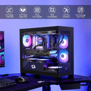 Redragon™ GC218M ShadowCore Gaming PC Case – Back-Mounted M-ATX Chassis with Dual Fans & High Airflow Design