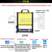 MODMaster™ ATX Open Frame DIY PC Case – Aluminum Gaming Tower for ITX/M-ATX/ATX/E-ATX Motherboards