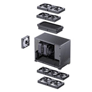 JONSBO D32 PRO Black – Compact M-ATX Desktop PC Case with Adjustable Motherboard Tray, Transparent Panel & 240mm Water-Cooling Support