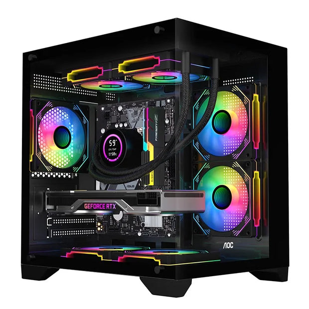 AOC CG391B SeaView™ Edition – M-ATX Gaming PC Case with 240mm Water Cooling & 7 Fan Slots