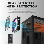 Aigo AS900 SeaViewX™ – ATX/M-ATX/ITX Gaming PC Case with Dual-Side Tempered Glass & 270° Panoramic Design