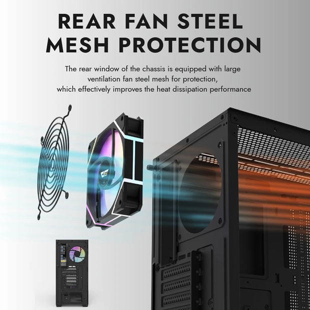 Aigo AS900 SeaViewX™ – ATX/M-ATX/ITX Gaming PC Case with Dual-Side Tempered Glass & 270° Panoramic Design