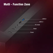 Ruix™ CV203 – Mid Tower Gaming PC Case with 4 Pre-Installed Fans, Tempered Glass & USB 3.0
