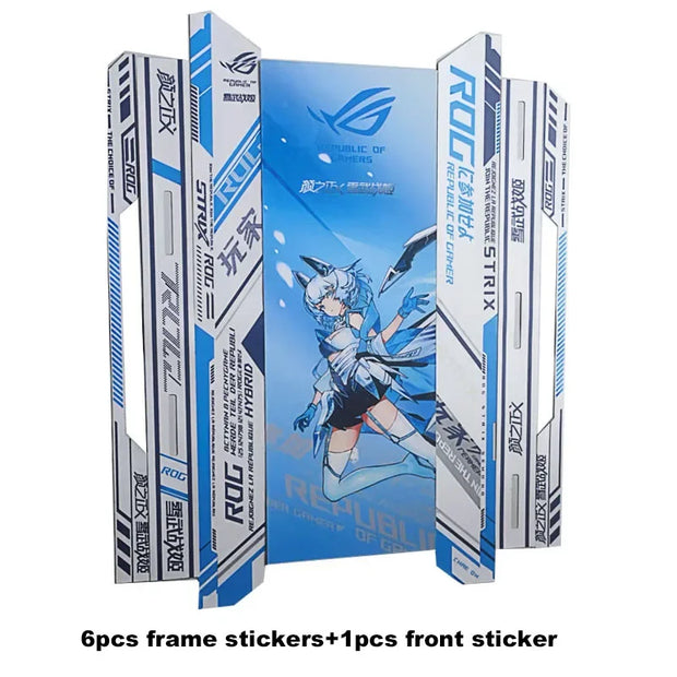 MODSkin™ Anime Frame Stickers – Custom DIY Vinyl Decals for ASUS ROG Helios GX601 Gaming Case
